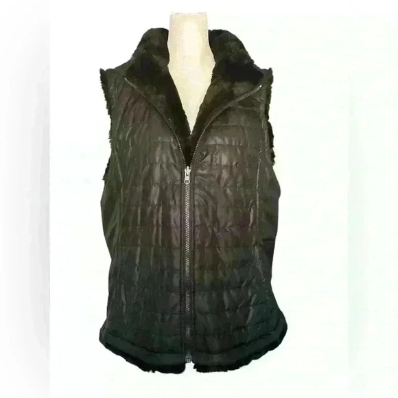 Nicole Miller Full Zip Reversible Faux Fur Vest Jacket. Size XXL. Similars $200 - Picture 5 of 11